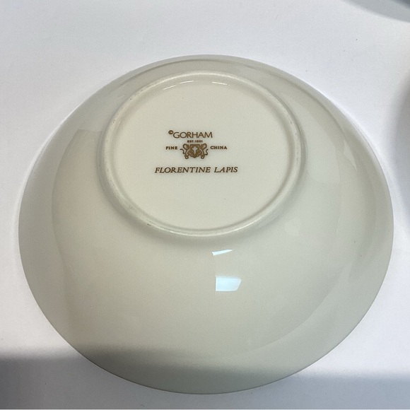 Vtg 4 GORHAM CHINA Florentine Lapis Fruit Dessert Small Bowl 4.25” x 1.5” HTF - Picture 9 of 9